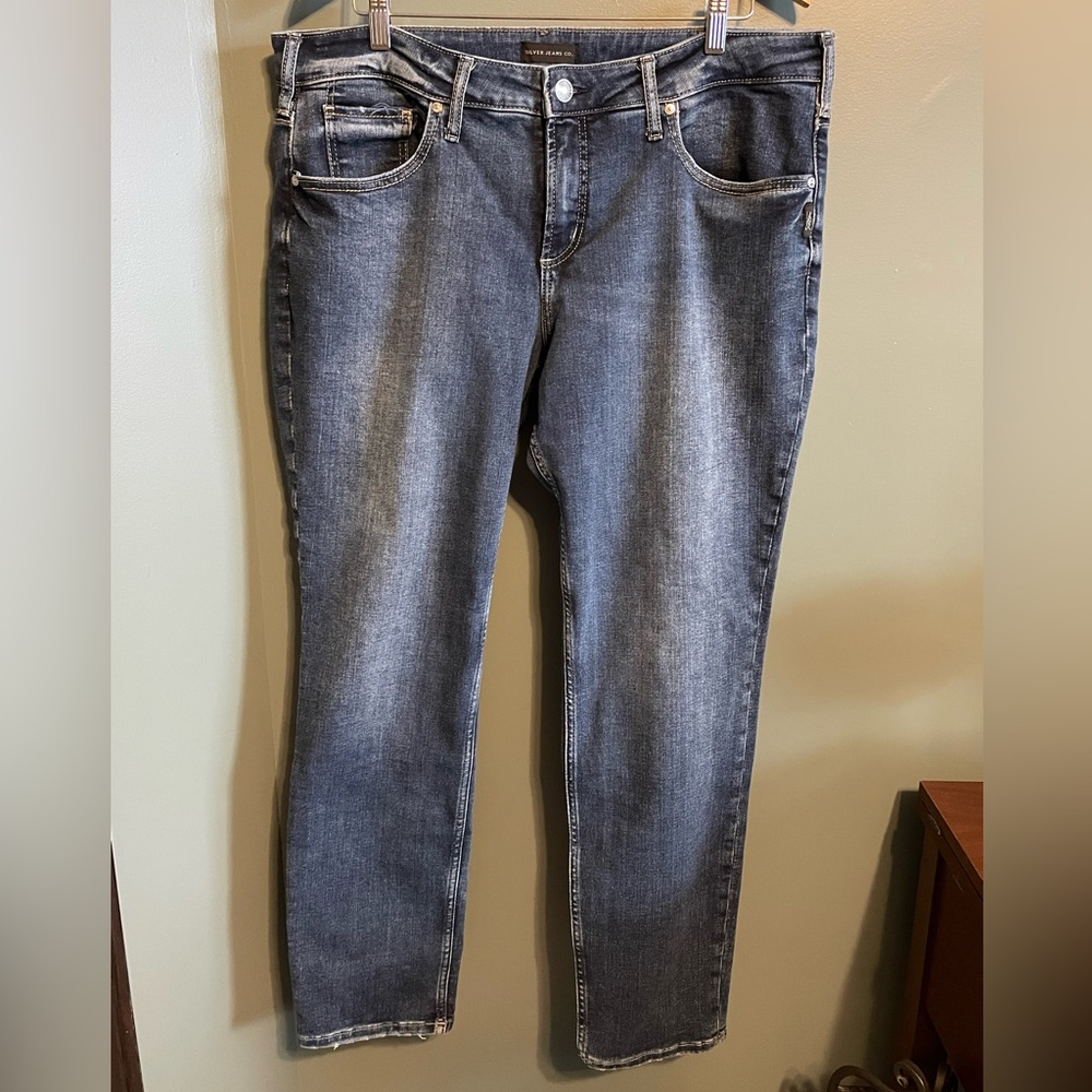 Silver Jeans Women's Boyfriend Jeans in Dark Gray Wash